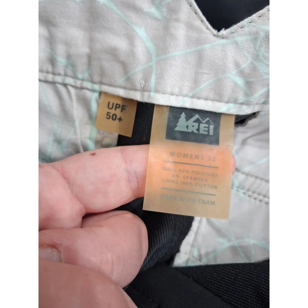REI Womens 12 Hiking Capris Charcoal Gray UPF 50 Stretch Outdoor Crop Pants